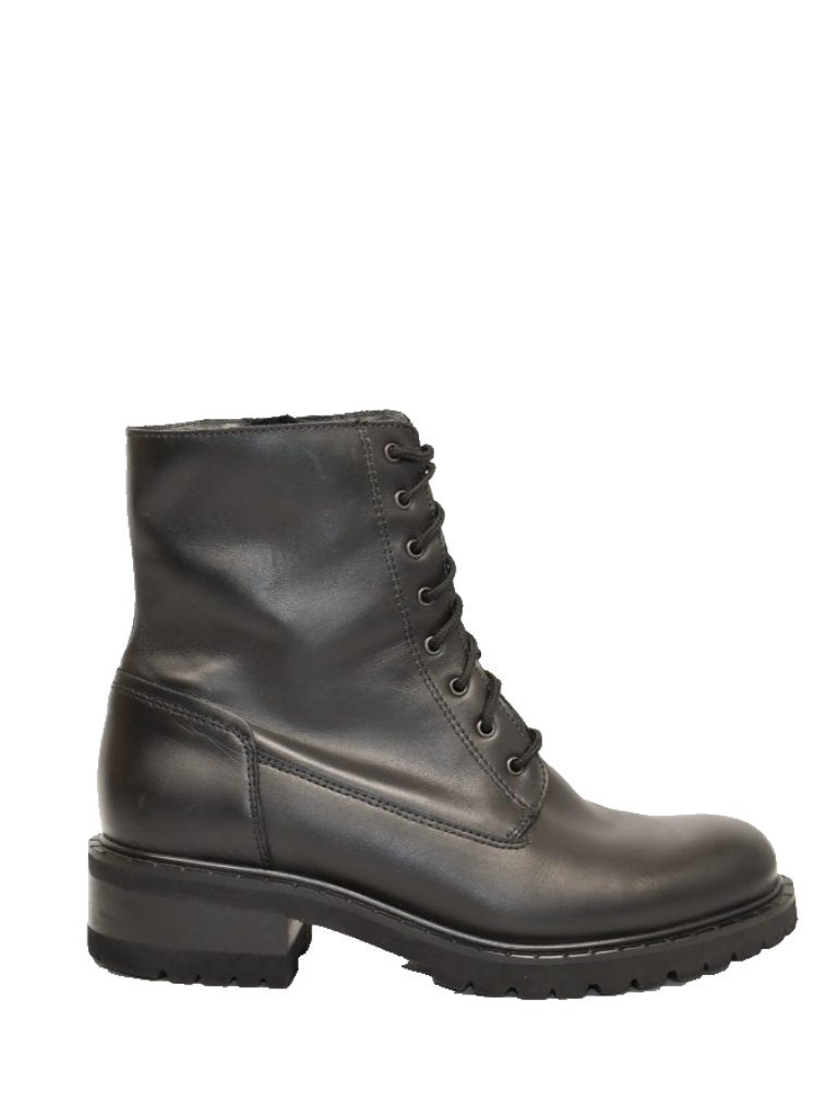 La Canadienne Womens Caterina Leather Combat Boots Black Size 8.5 Dd547